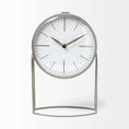 Load image into Gallery viewer, Gray Metal Circular Desk Table Clock Equipped with a Quartz Movement-0
