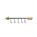 Load image into Gallery viewer, Black and Gold Metal Arrow Design Wall Decor with 5 Hanging Hooks-0
