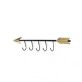 Load image into Gallery viewer, Black and Gold Metal Arrow Design Wall Decor with 5 Hanging Hooks-1
