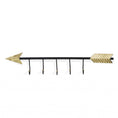 Load image into Gallery viewer, Black and Gold Metal Arrow Design Wall Decor with 5 Hanging Hooks-2
