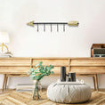 Load image into Gallery viewer, Black and Gold Metal Arrow Design Wall Decor with 5 Hanging Hooks-3
