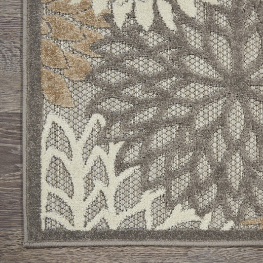 2’ x 12’ Natural and Gray Indoor Outdoor Runner Rug-1
