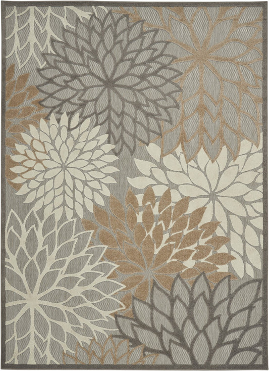 7’ x 10’ Natural and Gray Indoor Outdoor Area Rug-0
