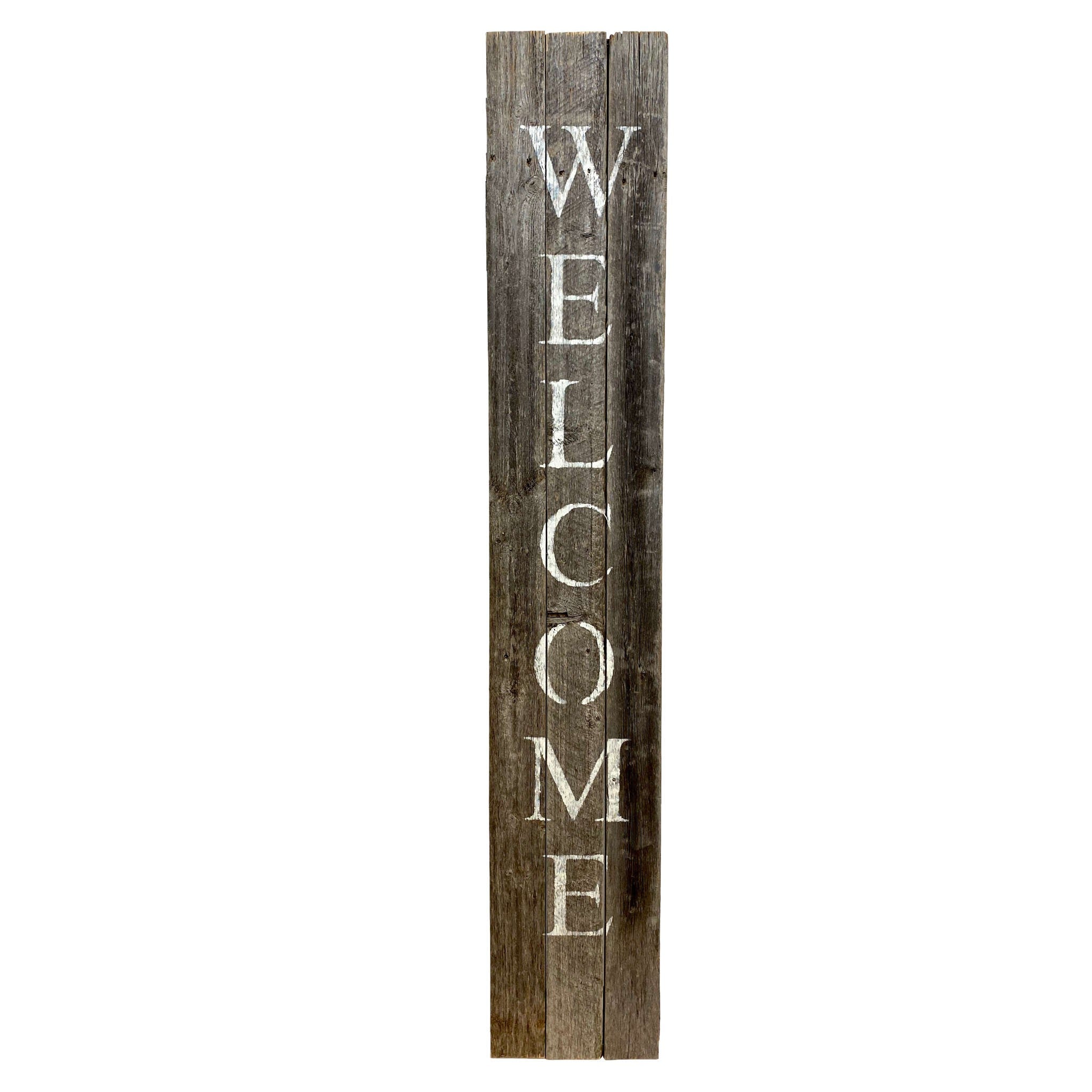 Rustic Dark Gray and White Front Porch Welcome Sign-0