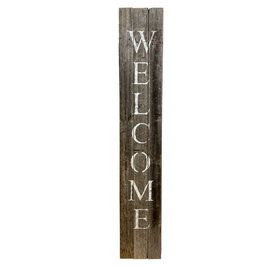 Rustic Dark Gray and White Front Porch Welcome Sign-0