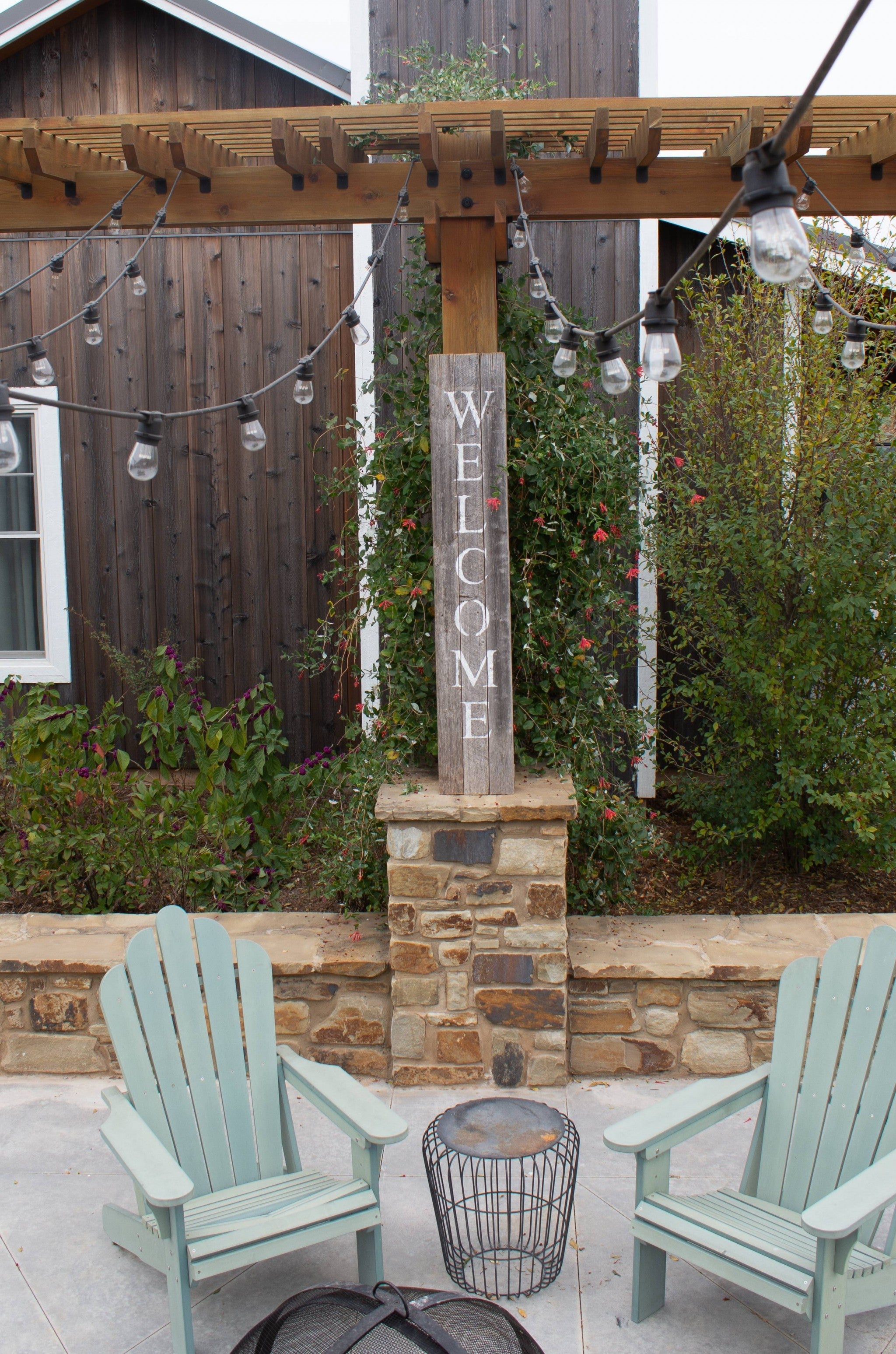 Rustic Dark Gray and White Front Porch Welcome Sign-2