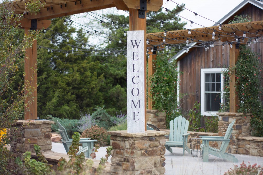 Rustic White Wash Front Porch Welcome Sign-3
