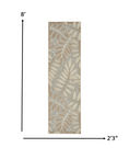 Load image into Gallery viewer, 2’ x 8’ Natural Leaves Indoor Outdoor Runner Rug-5
