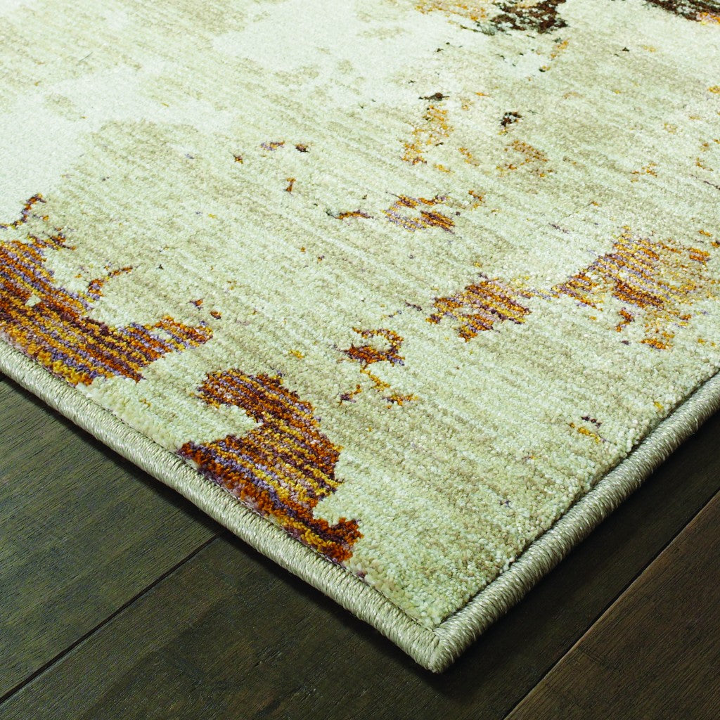 3’ x 5’ Abstract Weathered Beige and Gray Indoor Area Rug-1
