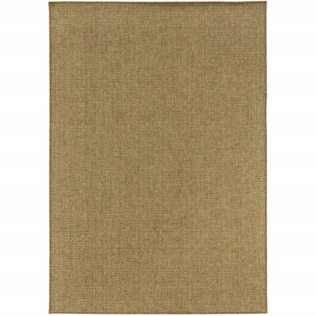 8’x11’ Solid Tan Indoor Outdoor Area Rug-0