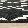 Load image into Gallery viewer, 5’x8’ Black and Ivory Trellis Indoor Outdoor Area Rug-3
