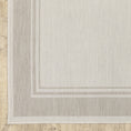 Load image into Gallery viewer, 3’x5’ Ivory and Gray Bordered Indoor Outdoor Area Rug-3
