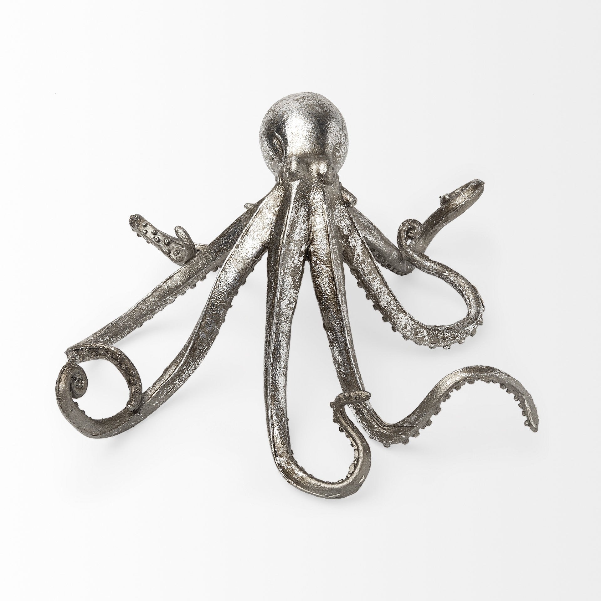 Petite Silver Resin Octopus Sculpture-1