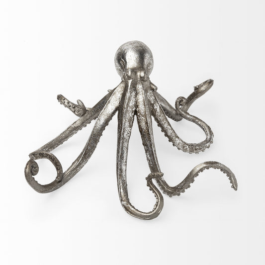 Petite Silver Resin Octopus Sculpture-1