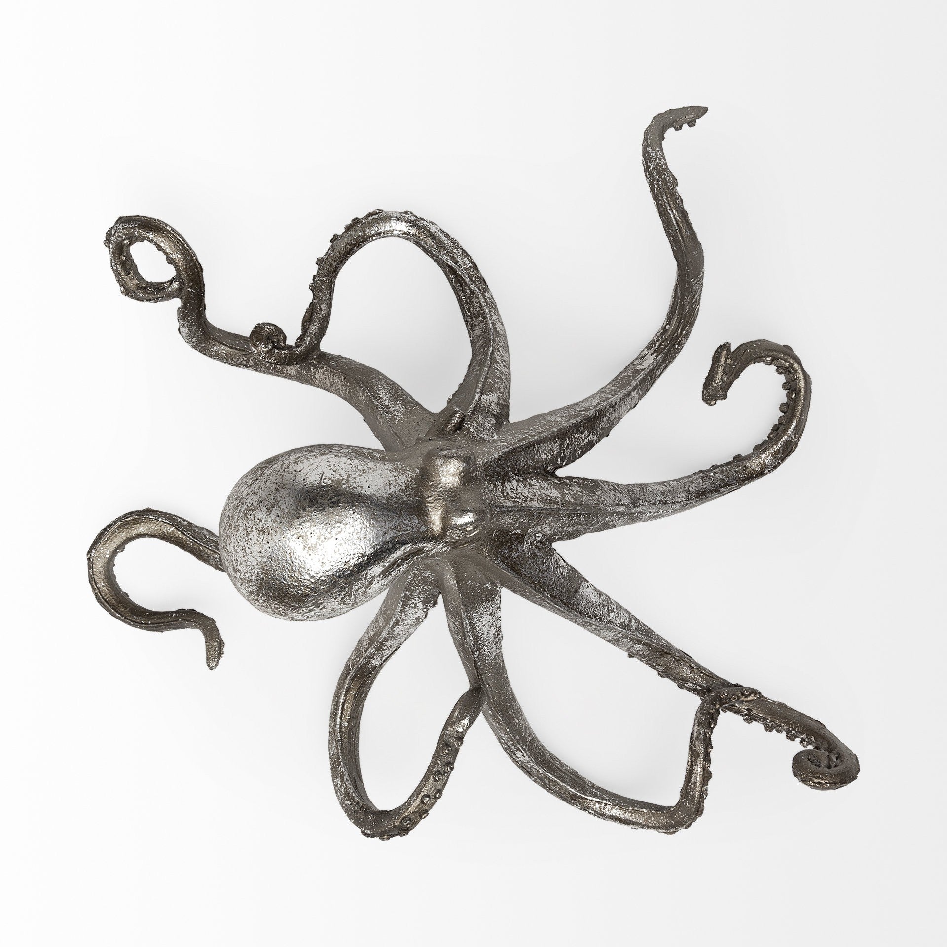 Petite Silver Resin Octopus Sculpture-4