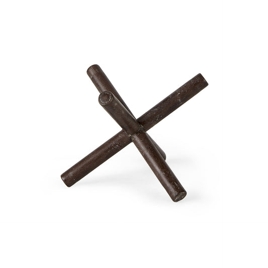 6" Small Rustic Metal X Decorative Sculpture-0