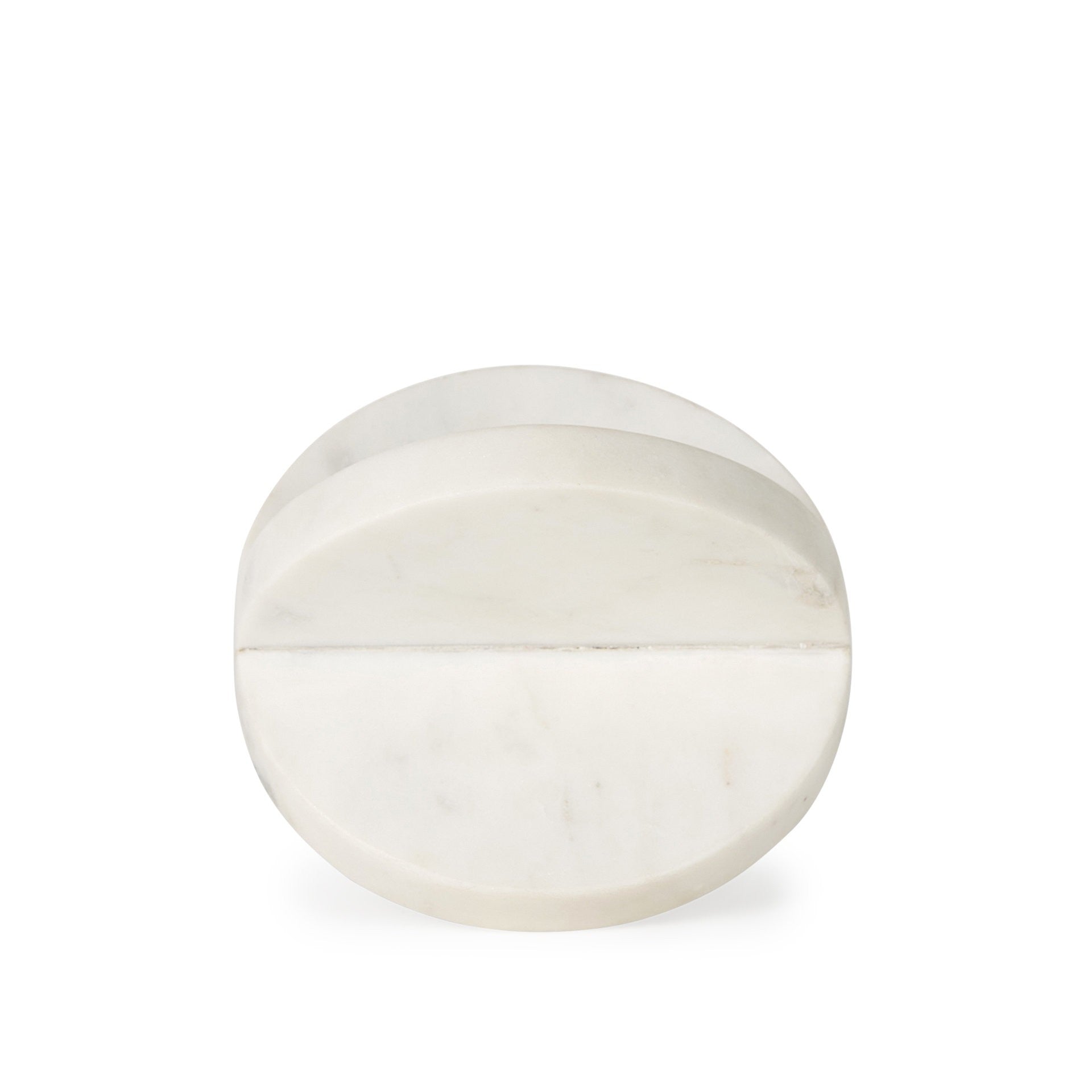 Petite White Marble Circular Sculpture-2