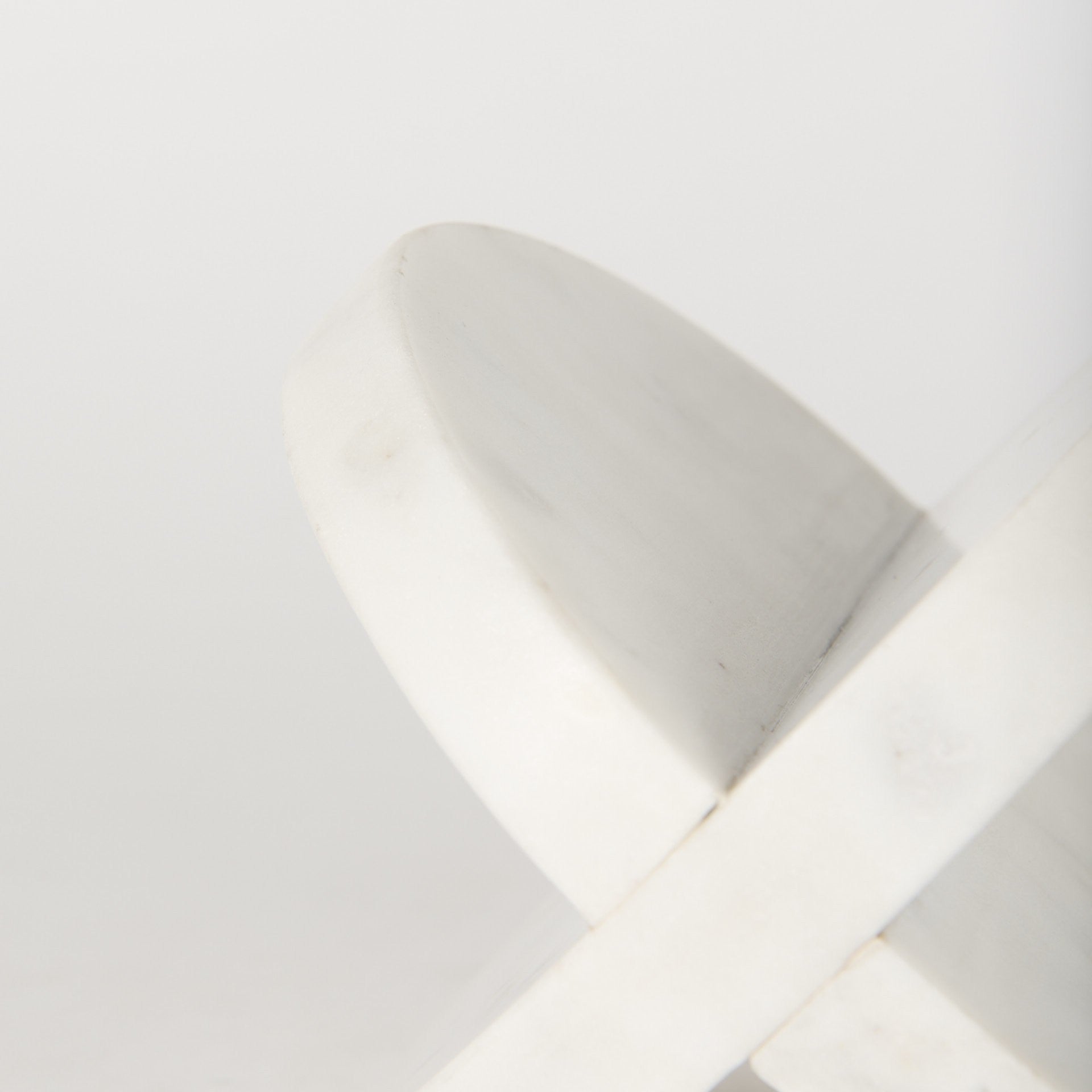 Petite White Marble Circular Sculpture-5