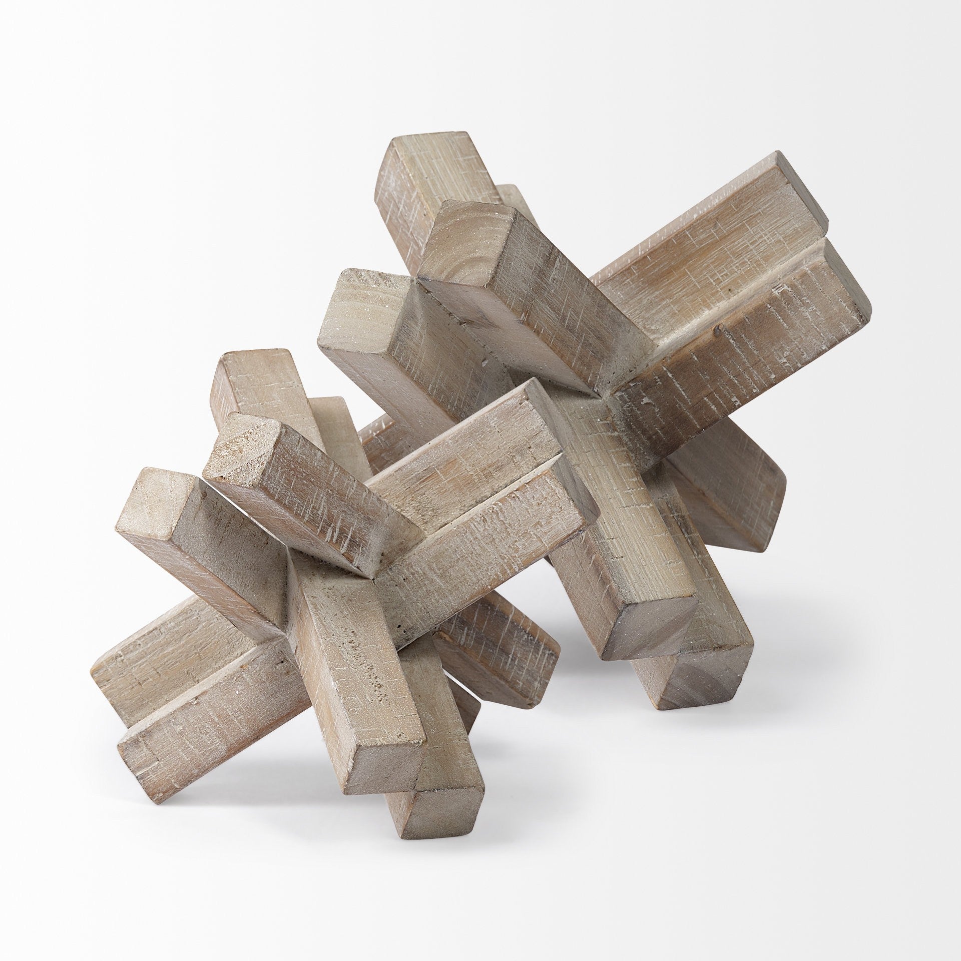 Petite Light Brown Wooden Sculpture-2