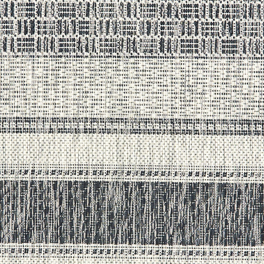 5’ x 8’ Monochrome Striped Indoor Outdoor Area Rug-1