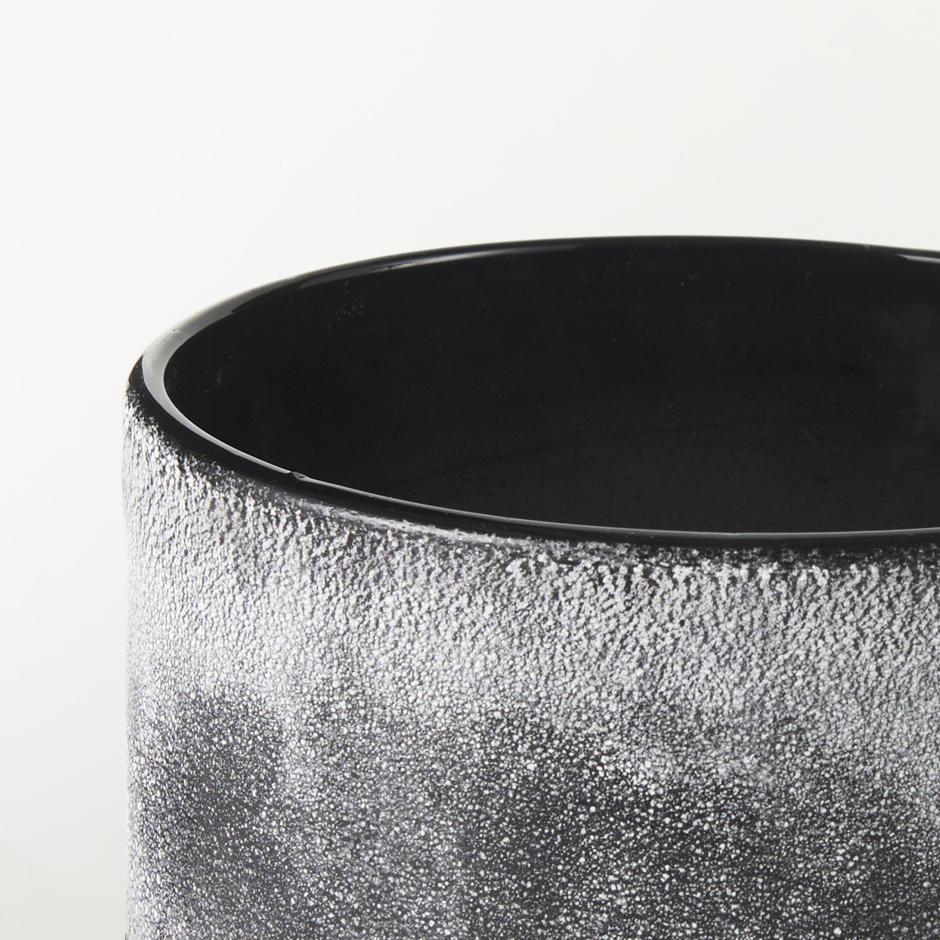 6" Black Brown and Gray Ombre Textured Ceramic Vase-3