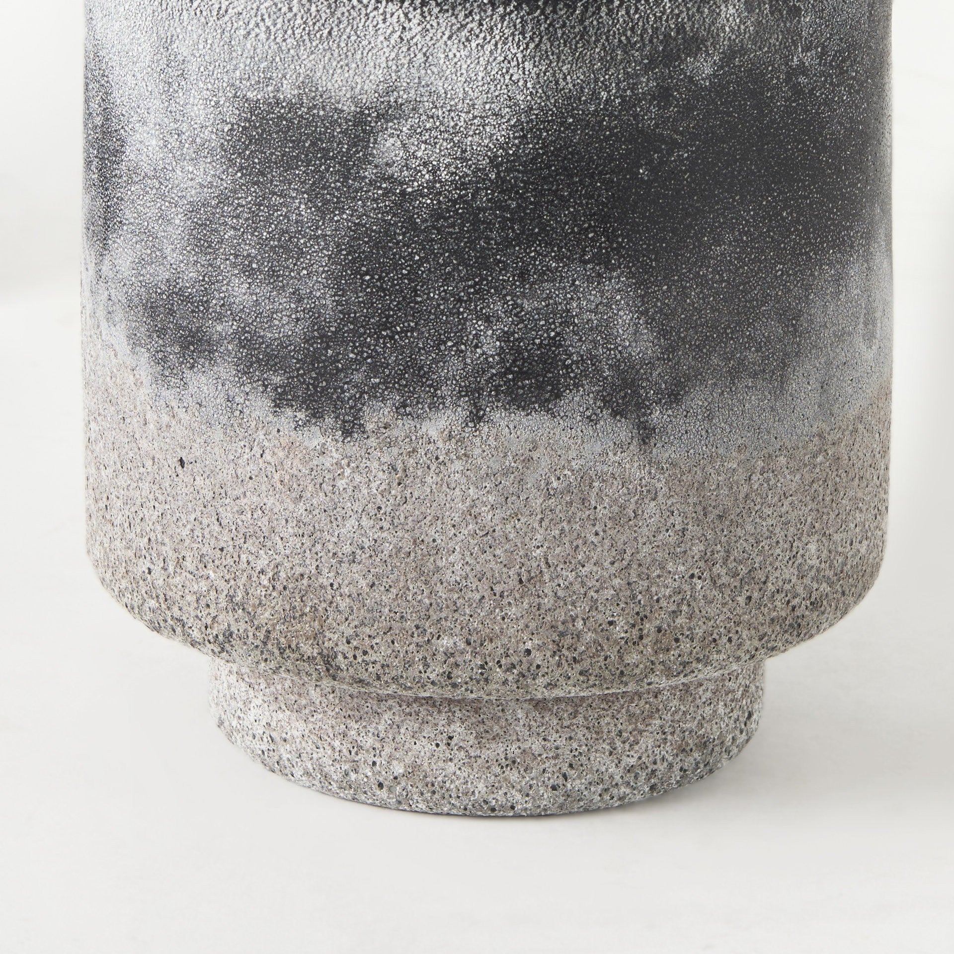6" Black Brown and Gray Ombre Textured Ceramic Vase-5
