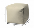 Load image into Gallery viewer, 17" Cool Neutral Ivory Solid Color Indoor Outdoor Pouf Ottoman-1
