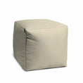 Load image into Gallery viewer, 17" Cool Neutral Ivory Solid Color Indoor Outdoor Pouf Ottoman-2
