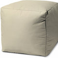 Load image into Gallery viewer, 17" Cool Neutral Ivory Solid Color Indoor Outdoor Pouf Ottoman-3
