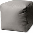Load image into Gallery viewer, 17" Cool Steely Silver Gray Solid Color Indoor Outdoor Pouf Ottoman-3
