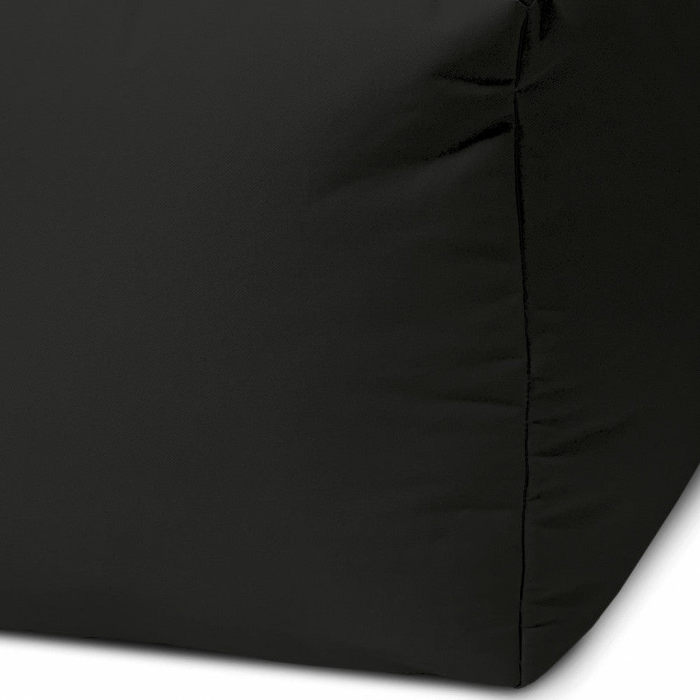 17" Cool Jet Black Solid Color Indoor Outdoor Pouf Ottoman-4