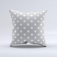Load image into Gallery viewer, Light Gray & White Polka Dot  Ink-Fuzed Decorative Throw Pillow
