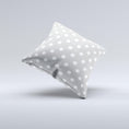 Load image into Gallery viewer, Light Gray & White Polka Dot  Ink-Fuzed Decorative Throw Pillow
