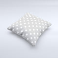 Load image into Gallery viewer, Light Gray & White Polka Dot  Ink-Fuzed Decorative Throw Pillow
