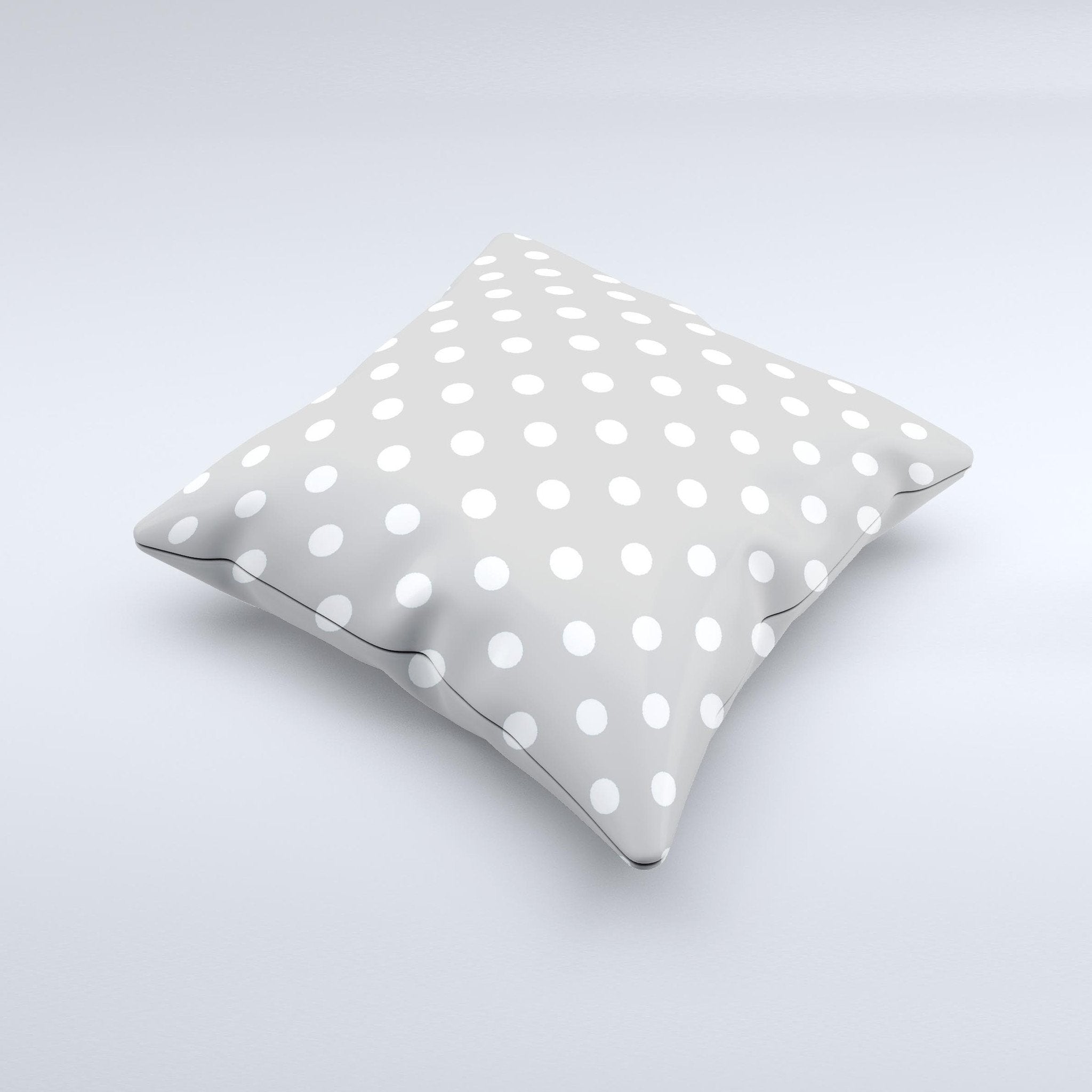 Light Gray & White Polka Dot  Ink-Fuzed Decorative Throw Pillow