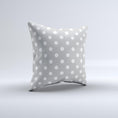 Load image into Gallery viewer, Light Gray & White Polka Dot  Ink-Fuzed Decorative Throw Pillow
