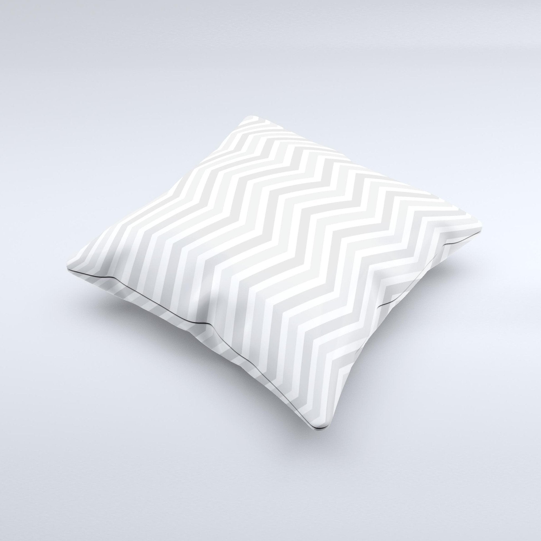 Subtle Wide White & Gray Chevron Ink-Fuzed Decorative Throw Pillow