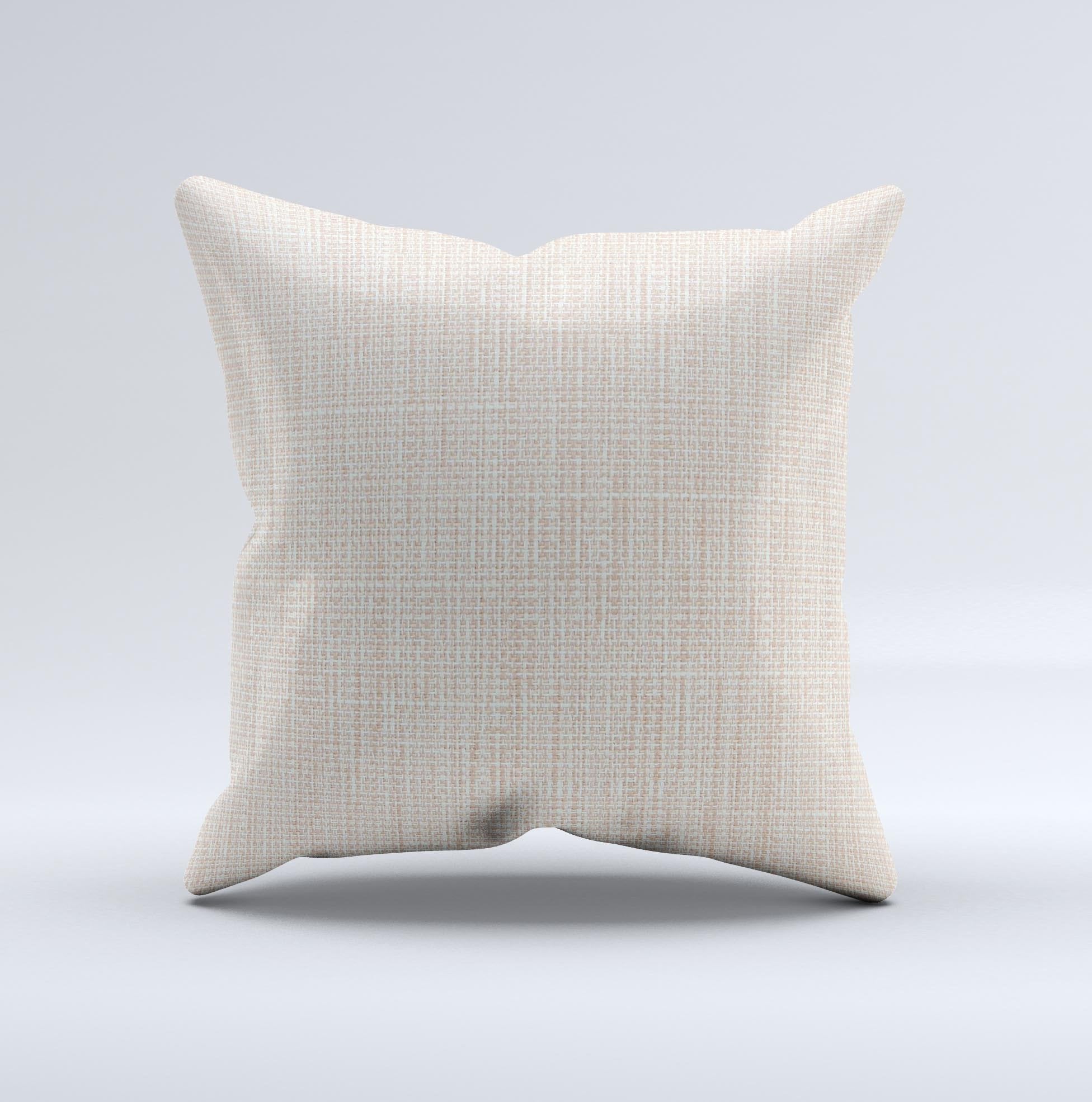 Tan Woven Fabric Pattern Decorative Throw Pillow