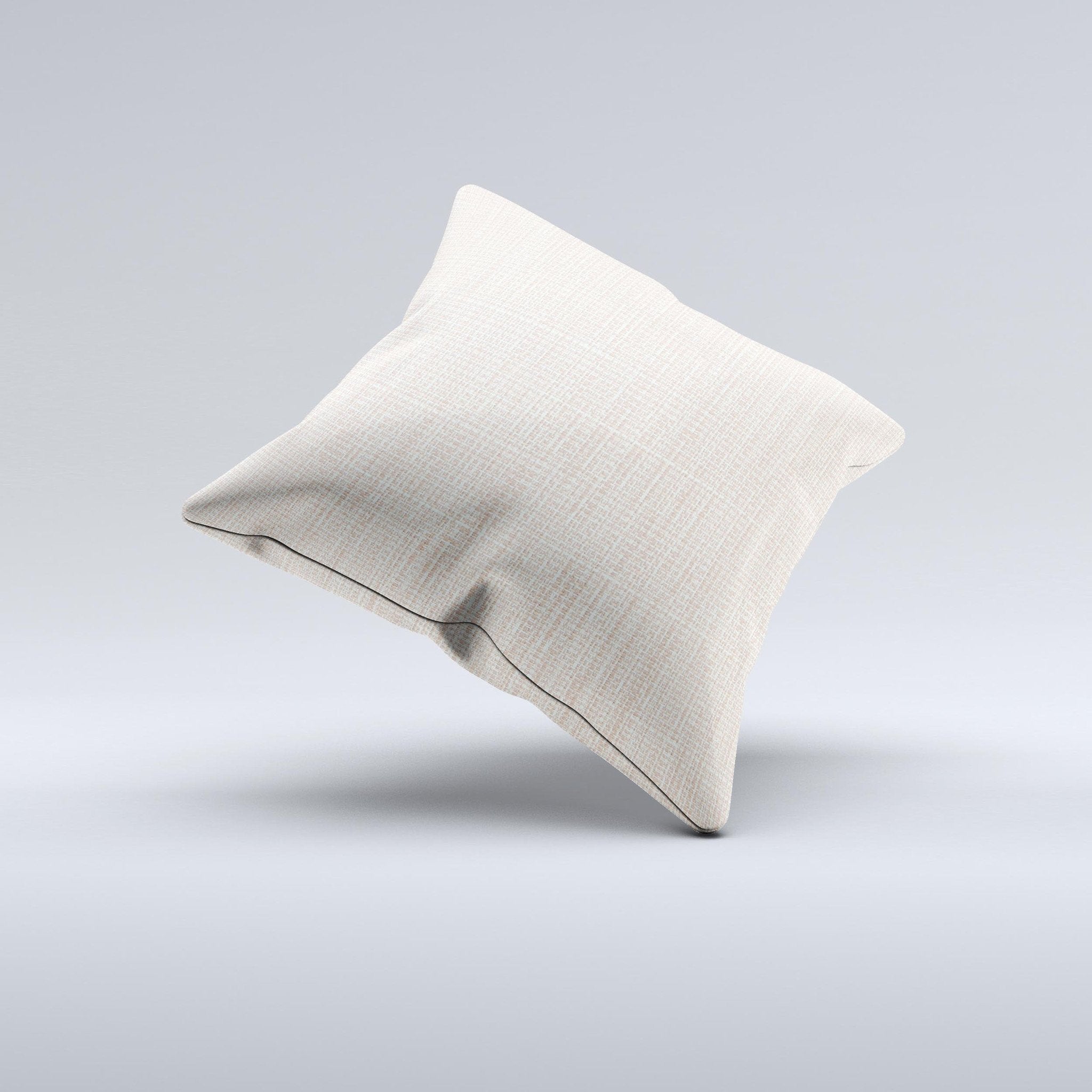 Tan Woven Fabric Pattern Decorative Throw Pillow