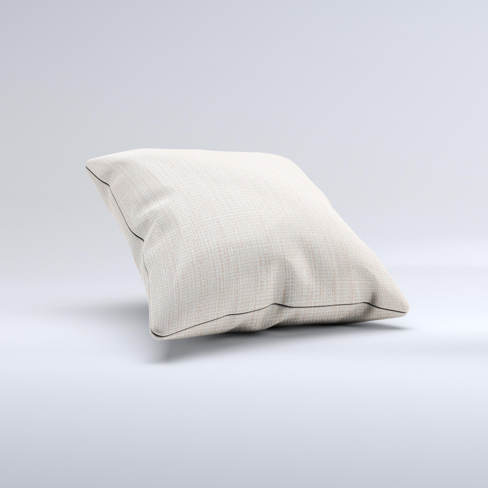Tan Woven Fabric Pattern Decorative Throw Pillow