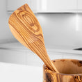 Load image into Gallery viewer, Handmade Olive Wood Kitchen Utensils Set of 5 with Wooden Holder
