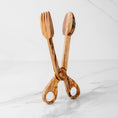 Load image into Gallery viewer, Handmade Olive Wood Salad Tongs | Eco-Friendly Serving Utensils
