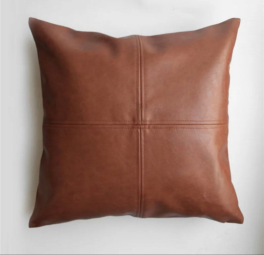 Vegan Leather Pillow Cover